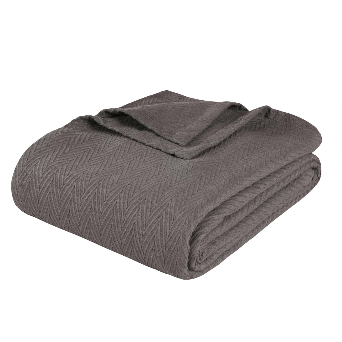Superior Metro All-Season Cotton Blanket, Woven Blanket for Couch, Bed, Bedding, Farmhouse, Home Essentials, Cute and Cozy Bohemian Blankets, Herringbone Weave, King, Plum