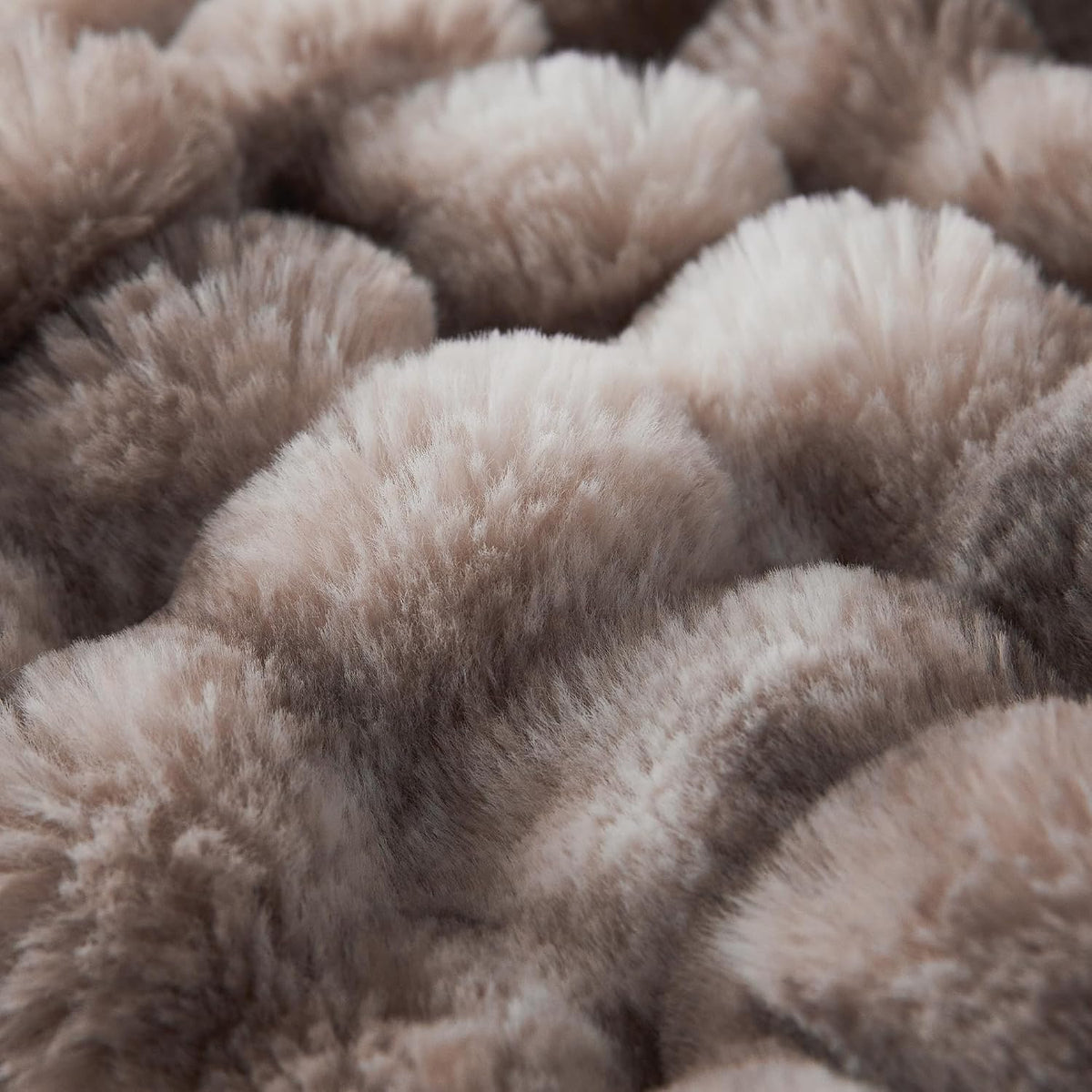 COOVA Soft Bubble Faux Fur Throw Blanket, 50"x60", Tie-dye Brown