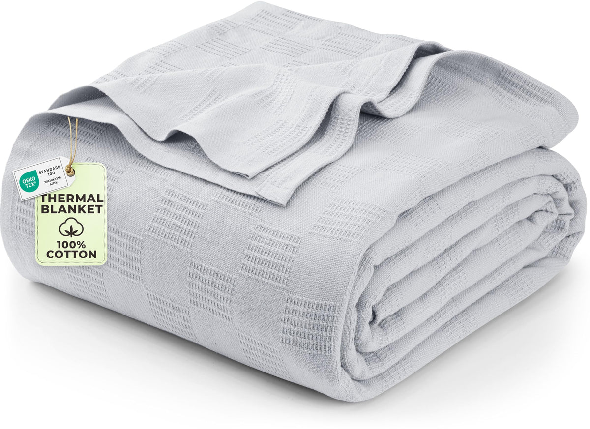 Utopia Bedding 100% Cotton Thermal Blanket Khaki Throw, 50x60 Inches
