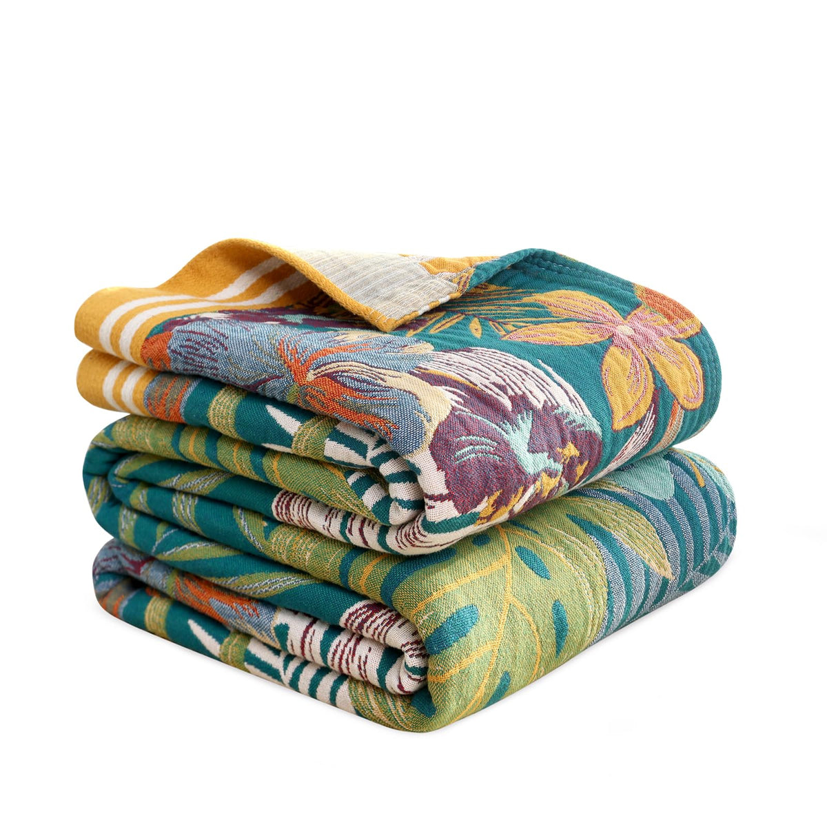 MSGKV Boho Fall Throw Blanket 60"x80" 100% Cotton Throw for Couch & Bed