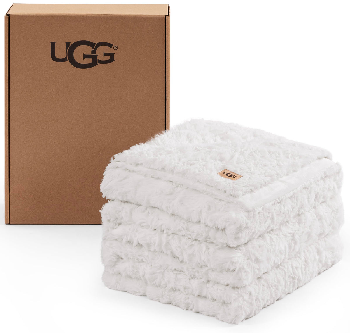 UGG Adalee Throw Blanket for Sofa, Faux Fur Blanket, 50" x 70", Seal Grey