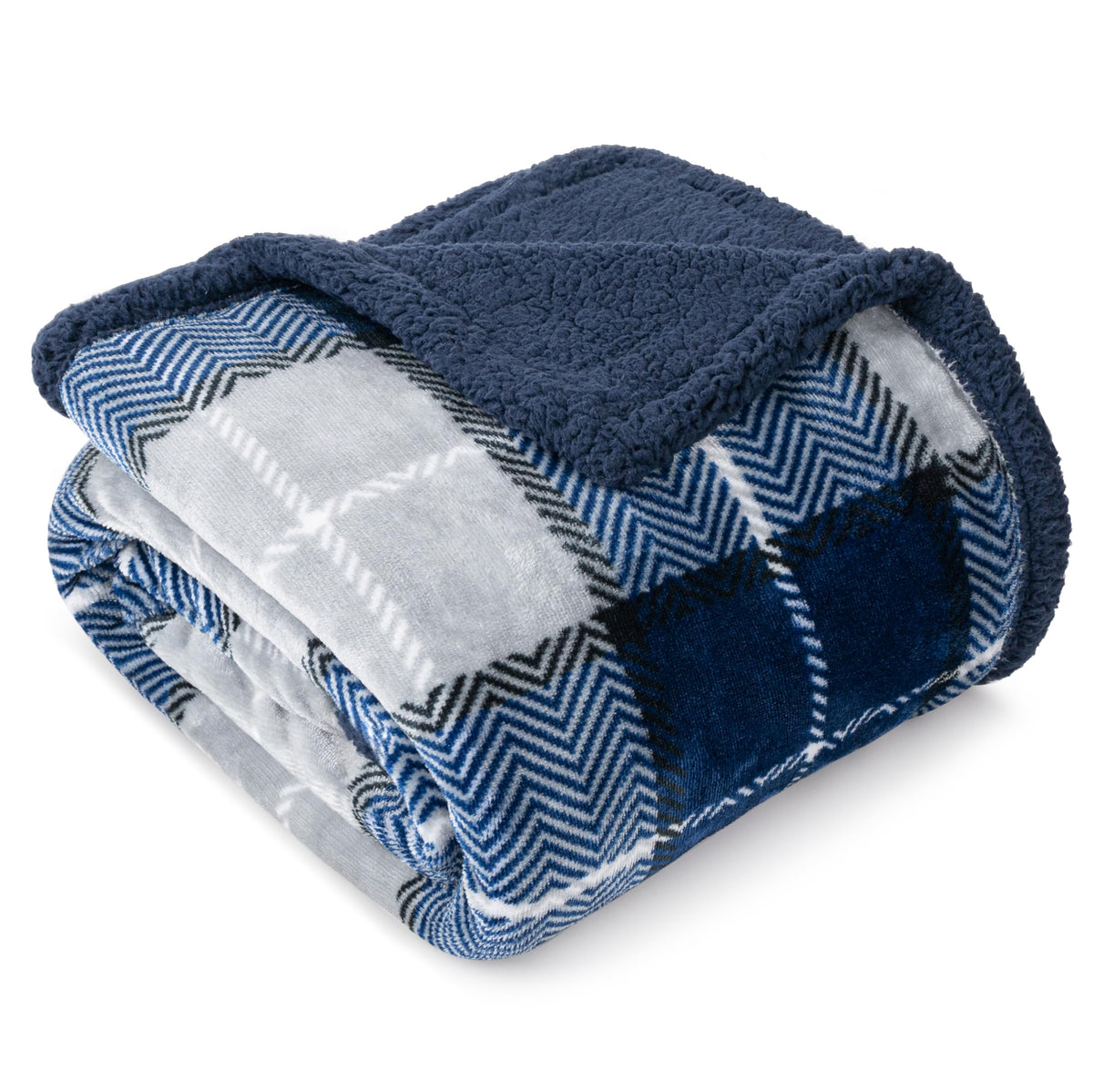 PAVILIA Twin Plaid Sherpa Throw Blanket for Couch Sofa Bed, Taupe, 60x80