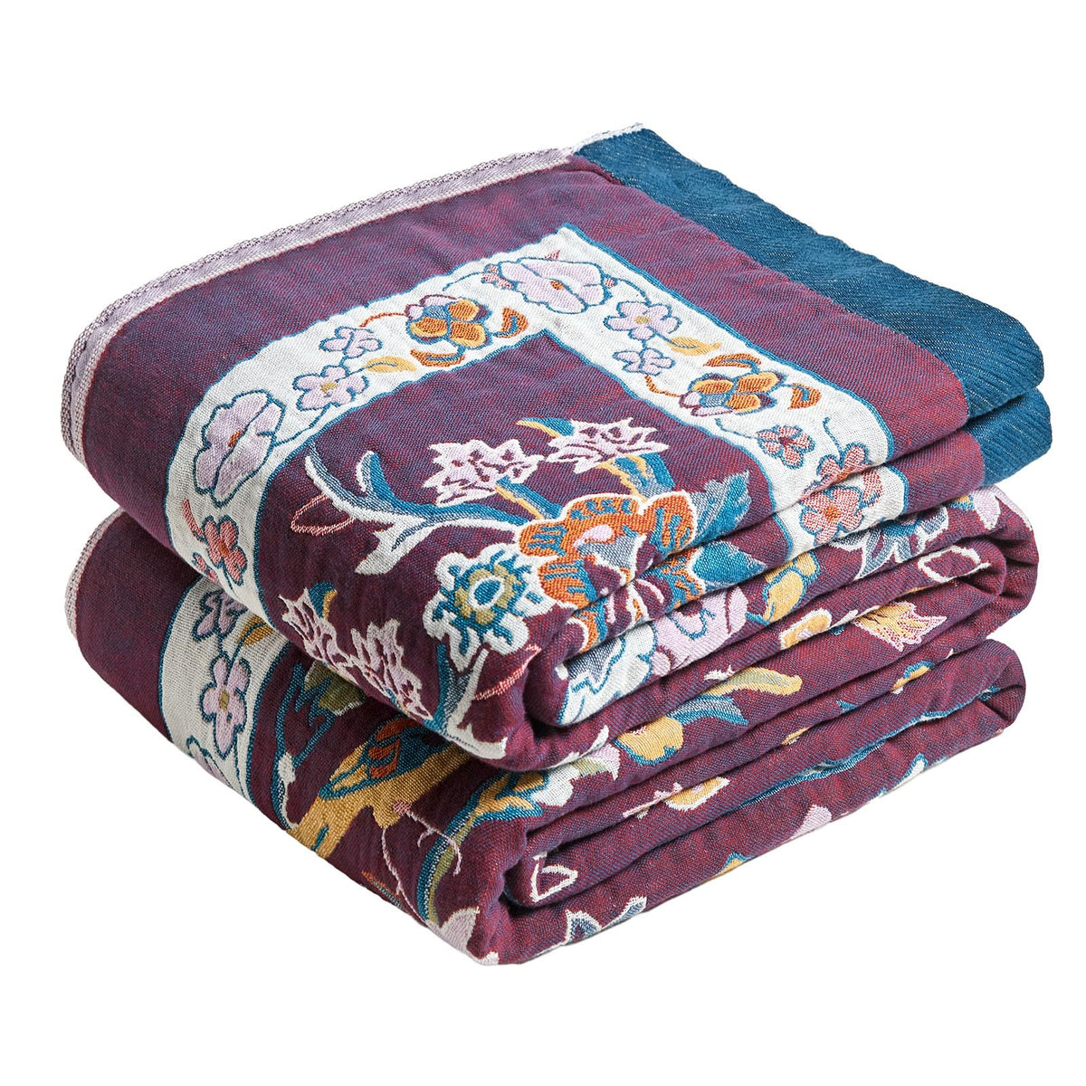 MSGKV Boho Fall Throw Blanket 60"x80" 100% Cotton Throw for Couch & Bed