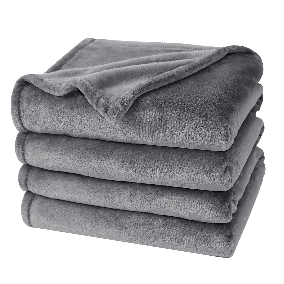 PHF Fleece Blanket Queen Size 90x90-300GSM Lightweight Airy Warmth, Khaki