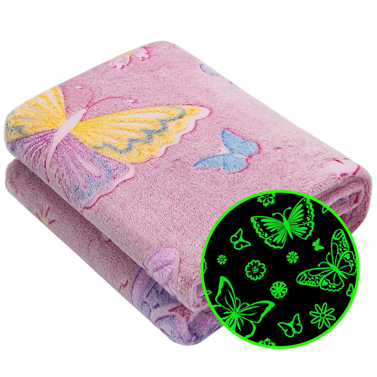 Glow in The Dark Blanket Dinosaur Throw Blanket for Boys Kids Soft Warm Cozy Cute Dino Blanket Unique Dinosaurs Toys Gifts Gray Glowing Dinosaur Room Decor Blankets for Girls Teens 50"x60"