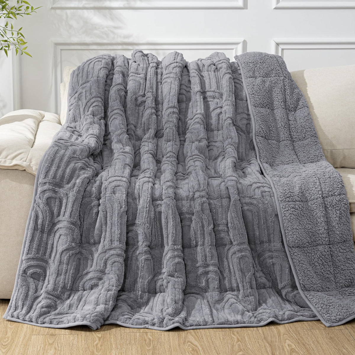 Cottonblue Pink Weighted Blanket Queen Size 15lbs for Adults 60x80in Soft