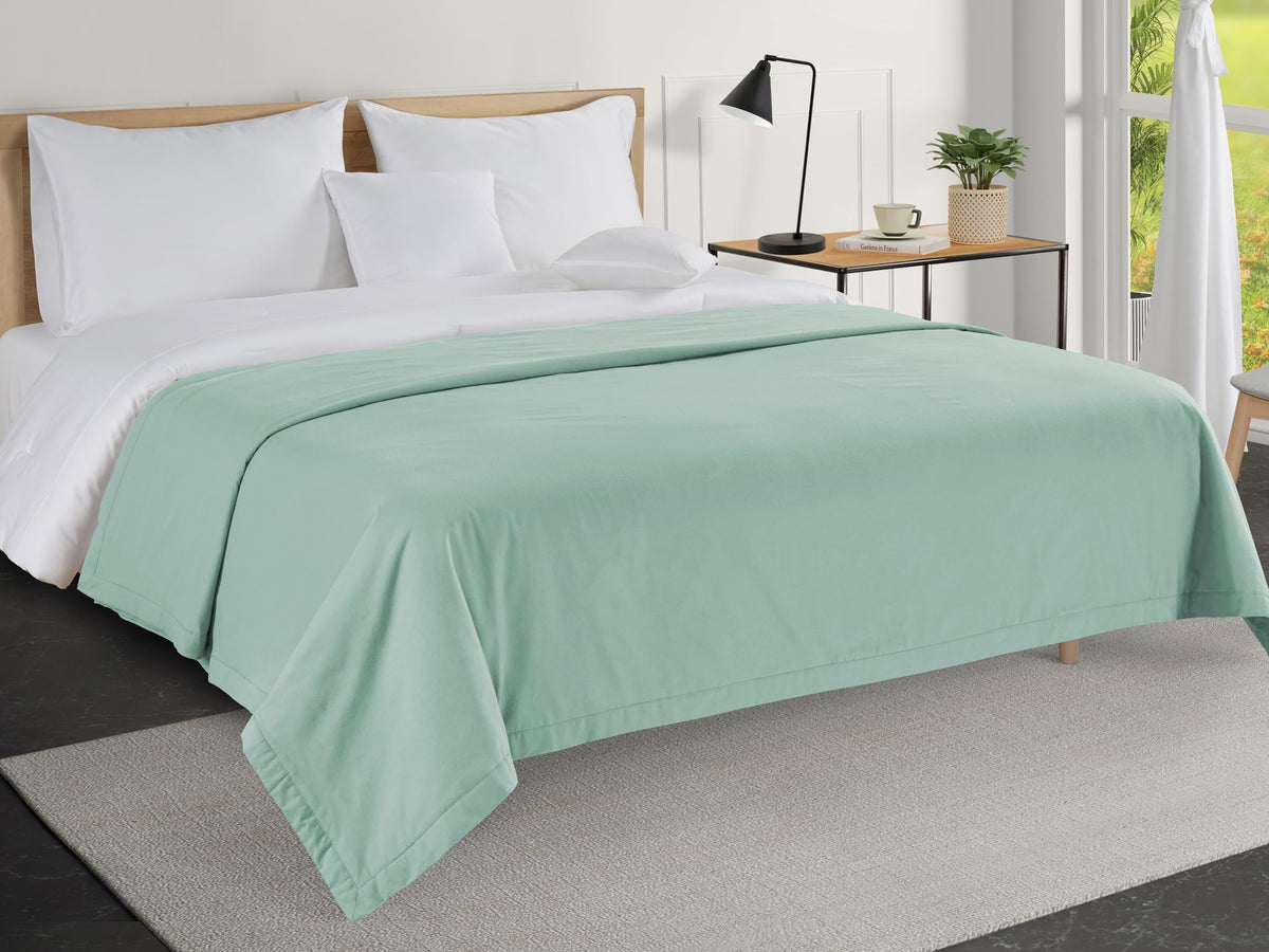 LANE LINEN Blankets Queen Size, 100% Cotton 300 GSM Waffle Textured - White
