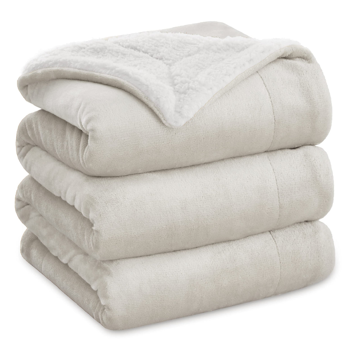 Bedsure GentleSoft Sherpa Fleece Throw Blanket for Couch, Non-Heated, Thick & Warm Cozy Comfort Blanket for Winter Fall, Soft Fuzzy Plush Throw Gifts for Women and Men, Grey, 50x60 Inches