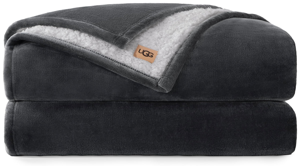 UGG Nita Throw Blanket for Couch, Plush Luxury Fleece, 50" x 70", White