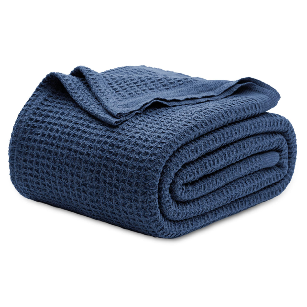 Bedsure 100% Cotton Throw Blanket for Couch, Waffle Weave, White, 50"x70"