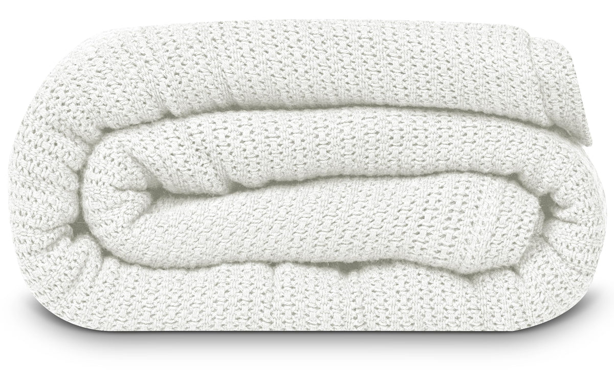 Linteum 100% Cotton Open-Cell Leno Weave Blanket — Breathable All Season — Queen 90x90 — Rose