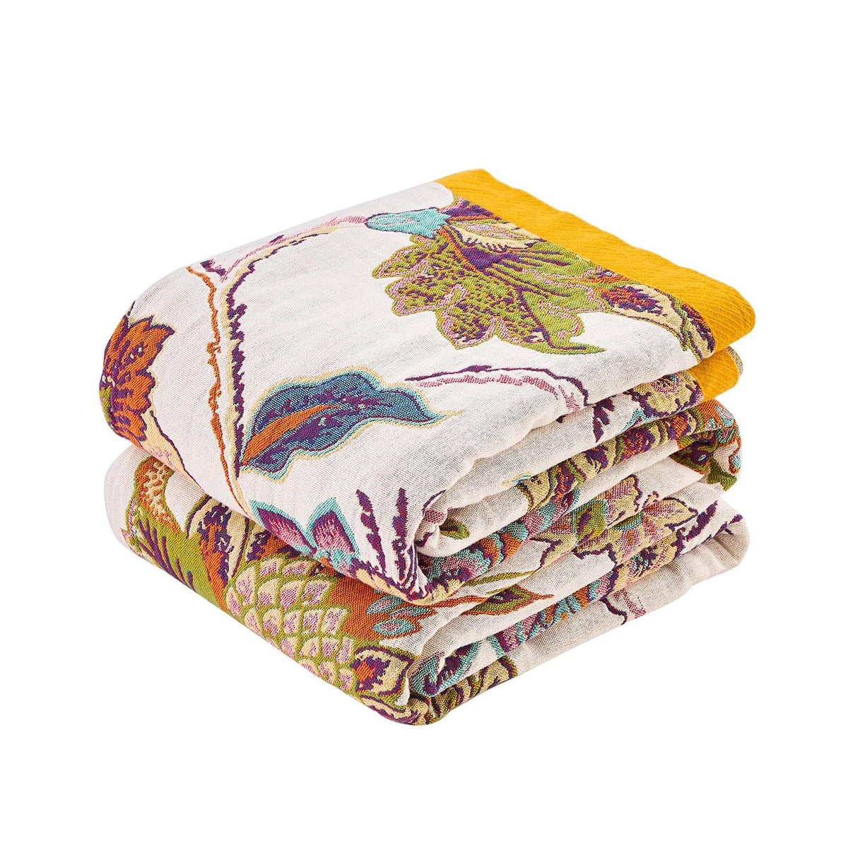 XIBLC Boho Throw Blanket, Blue Lightweight Blankets for Summer, 100% Cotton Bohemian Decorative Throw Blanket, 50"x60" Reversible Muslin Breathable Woven Farmhouse Blankets Quilt,