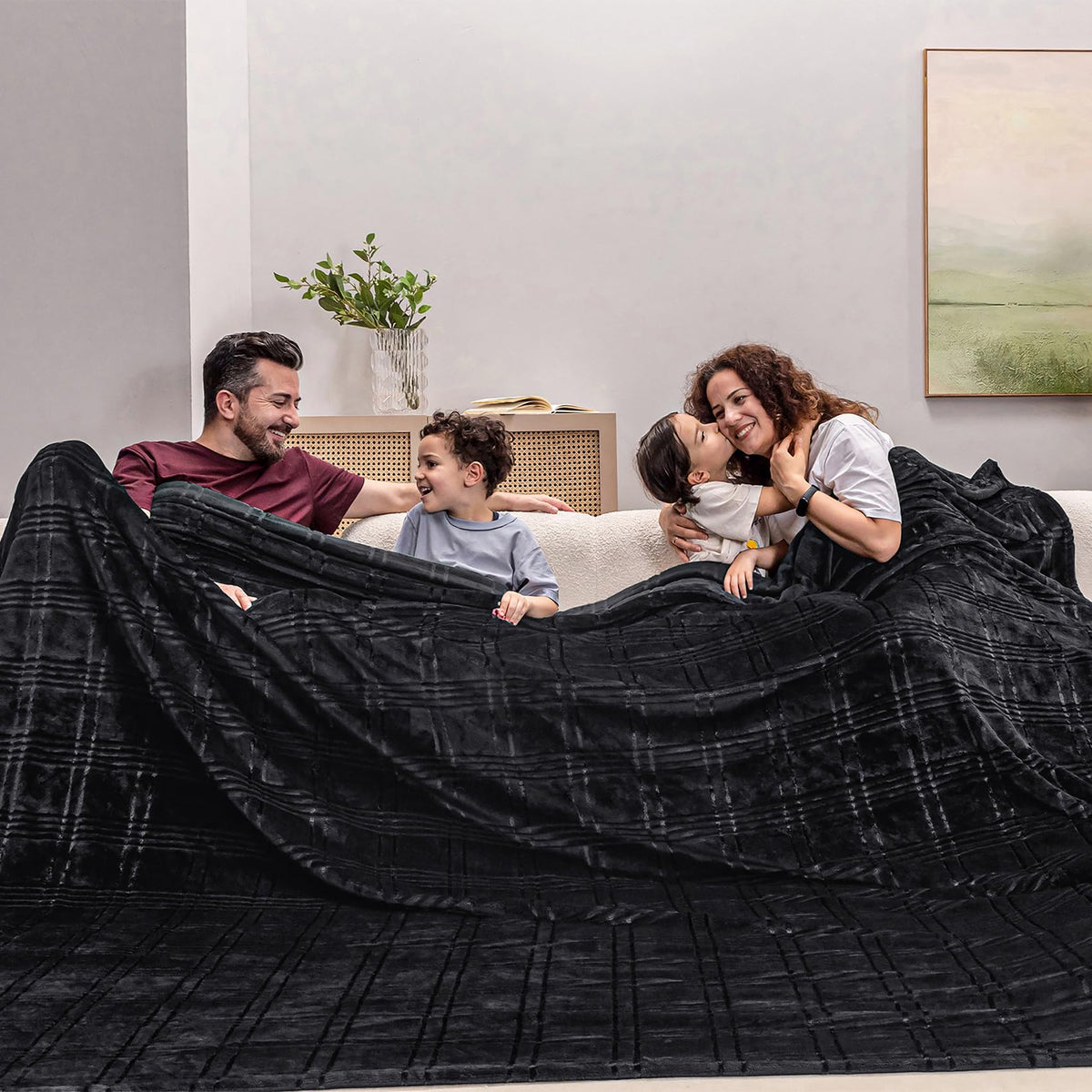 COOVA Oversized King Fleece Blanket 120x120 inches, Soft Cozy Warm Giant Extra Large 10'x10' Blanket for Bed, Sofa, Couch,Travel, Camping, California Huge Flannel Big Throw Blanket, Dark Grey