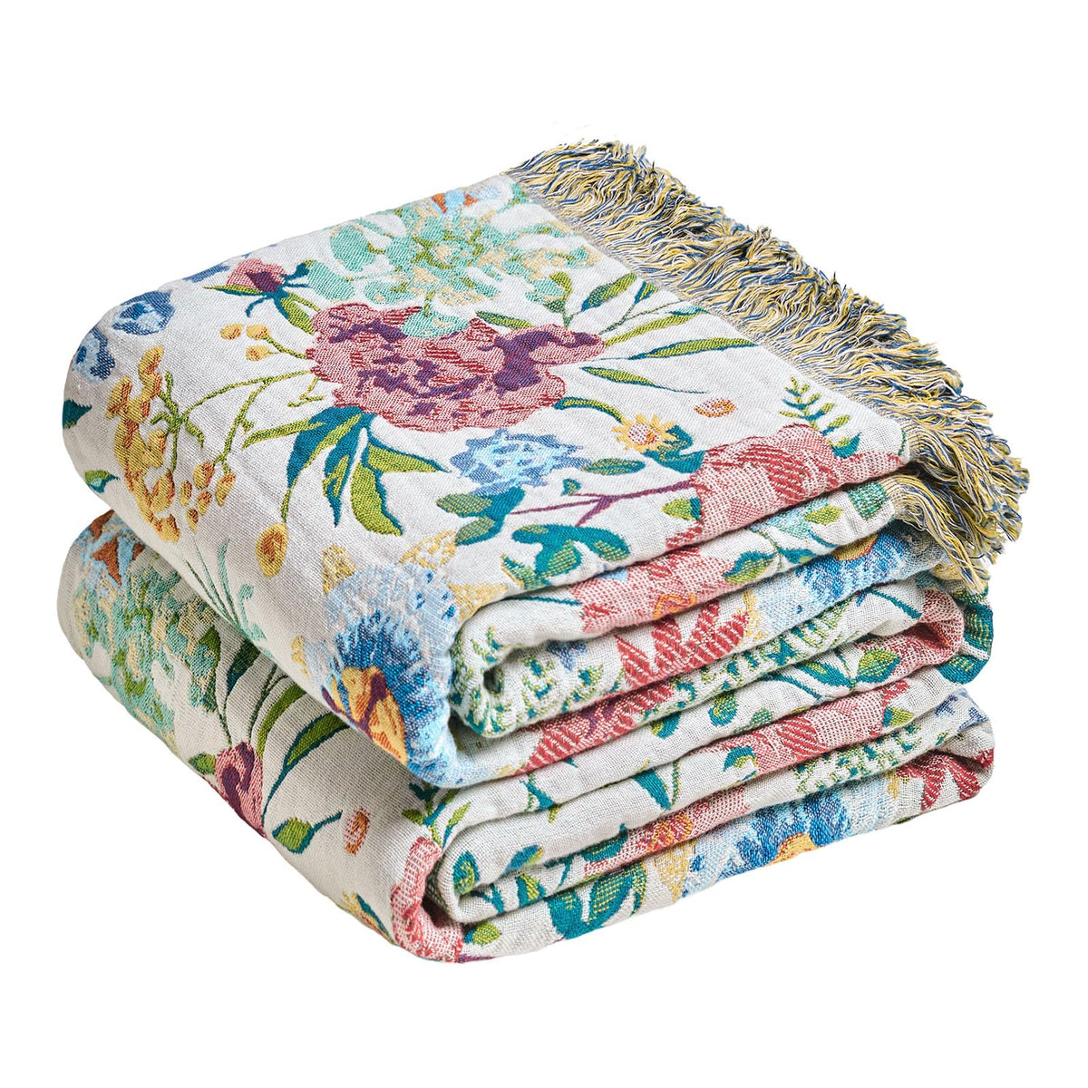 MSGKV Boho Fall Throw Blanket 60"x80" 100% Cotton Throw for Couch & Bed