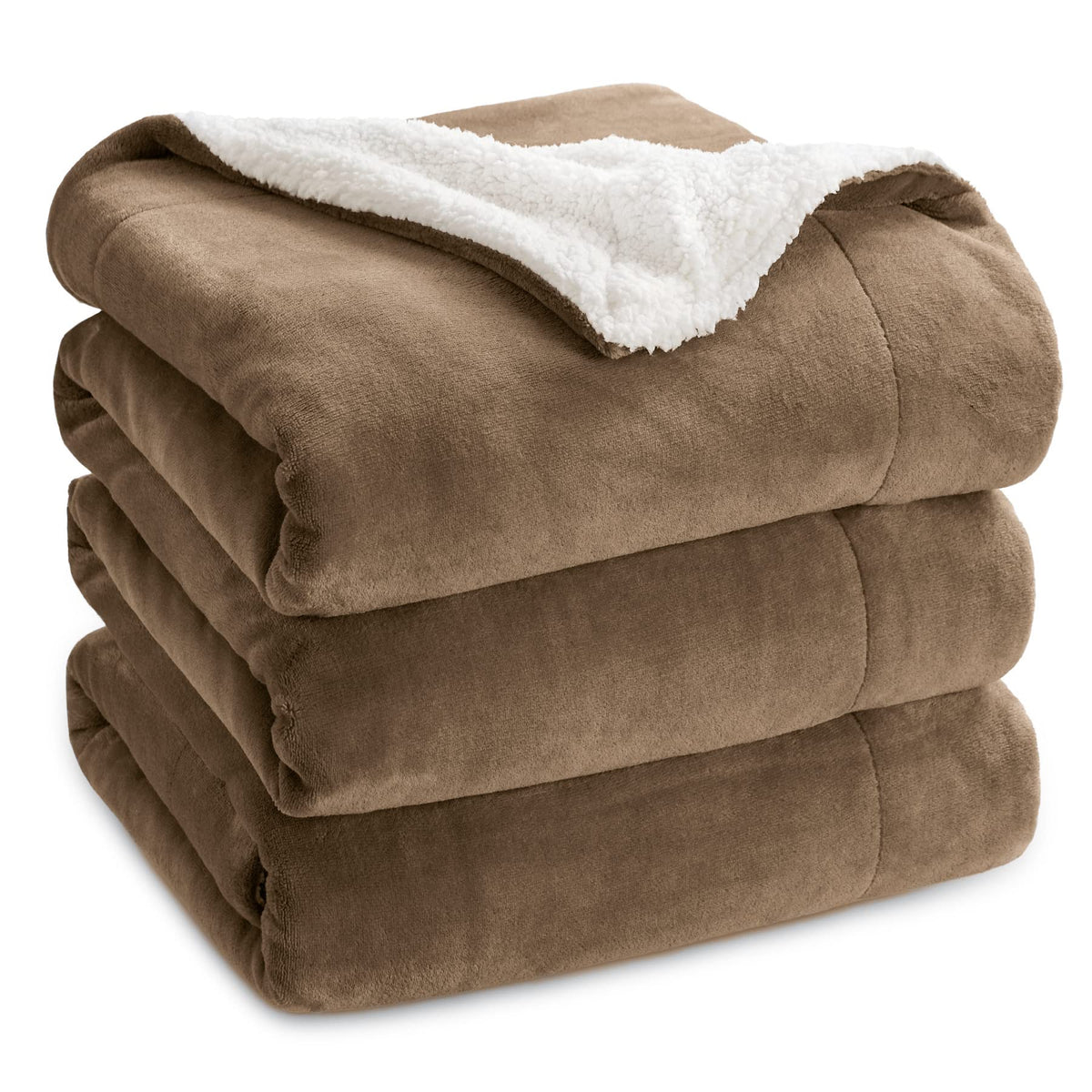Bedsure GentleSoft Sherpa Fleece Throw Blanket for Couch, Non-Heated, Thick & Warm Cozy Comfort Blanket for Winter Fall, Soft Fuzzy Plush Throw Gifts for Women and Men, Grey, 50x60 Inches