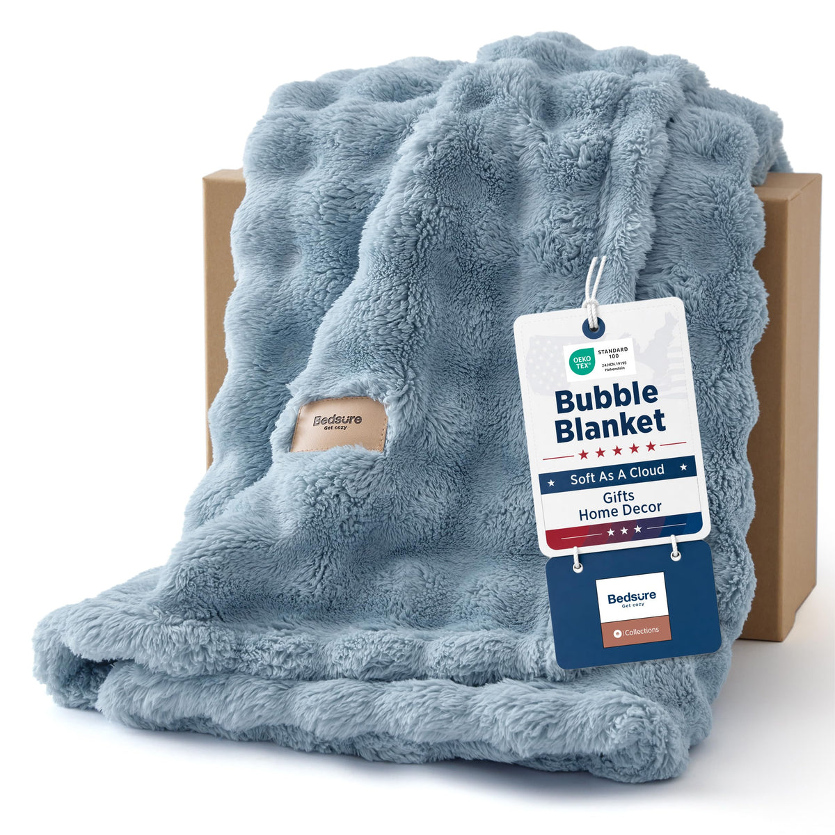 Bedsure Cloud Bubble Soft Throw Blanket, Room Decor Gifts, Pink 50"×60"