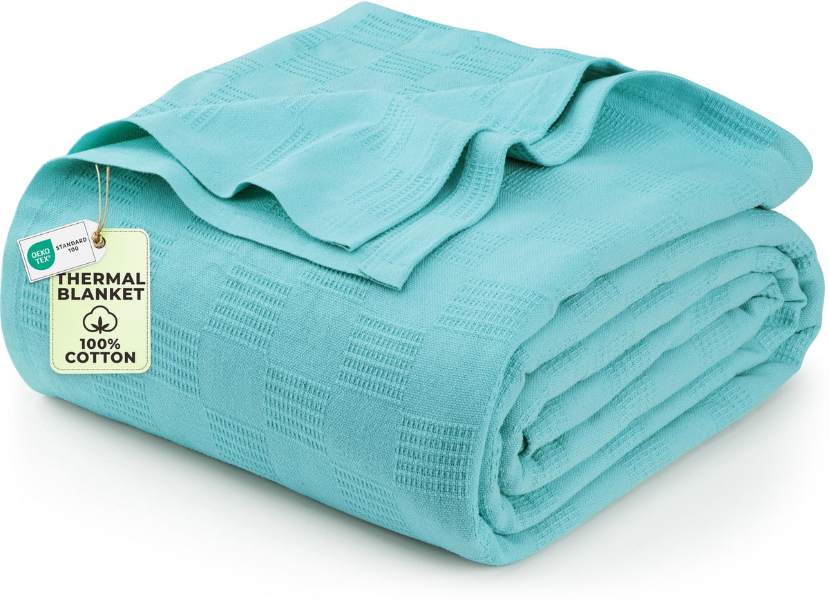 Utopia Bedding 100% Cotton Thermal Blanket Khaki Throw, 50x60 Inches