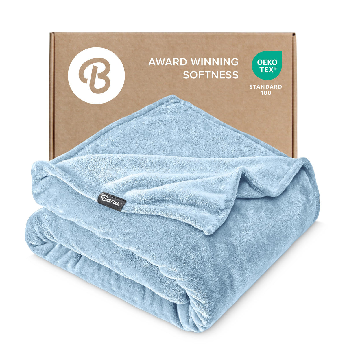 Bare Home Fleece Blanket Luxury Microplush (Full/Queen, Grey)