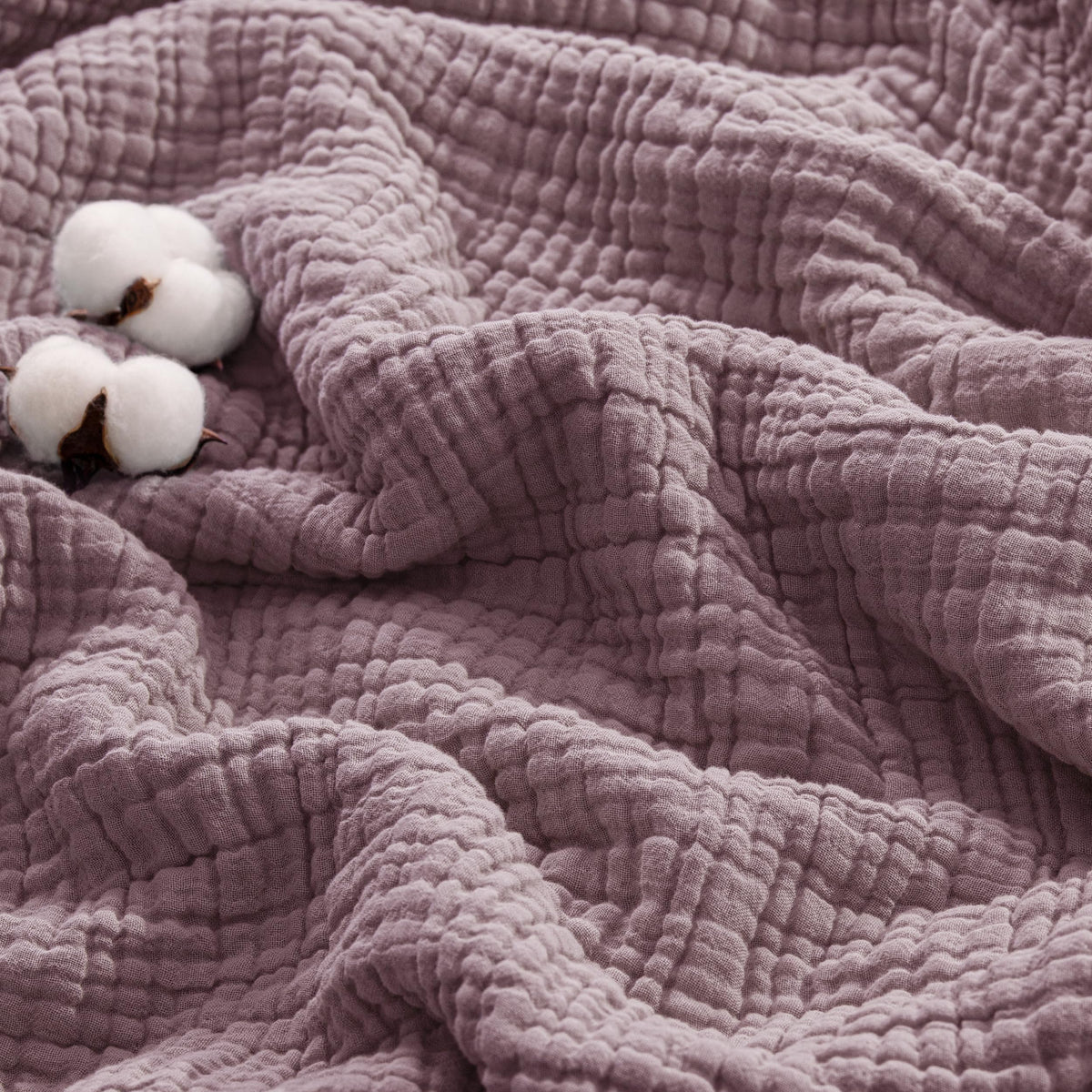 Exclusivo Mezcla 100% Cotton 6-Layer Muslin Throw Blanket, Khaki