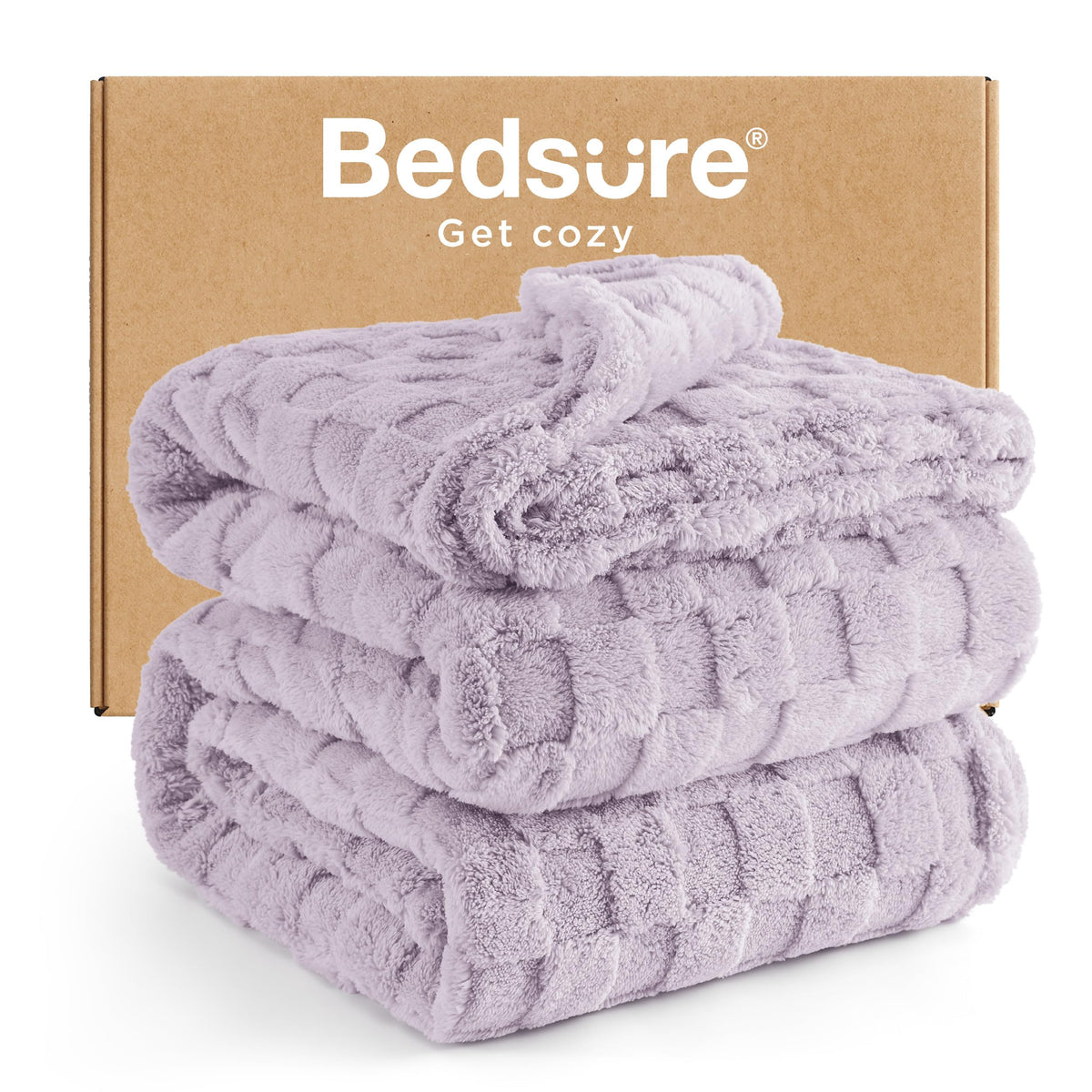 Bedsure Checkered Fleece Throw Blanket,Cute Home Decor,Sage Green,50"×60"