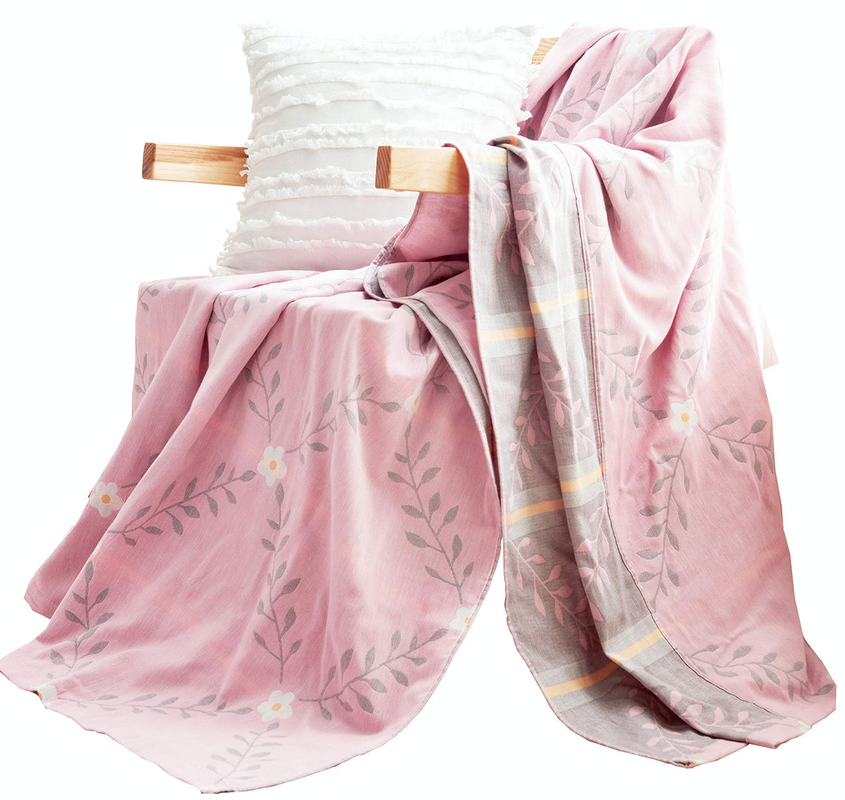 MEJU Indian Boho Muslin Lightweight Summer Blanket for Bed Sofa Couch, 100% Combed Cotton 3 Layer Soft Warm Quick Dry Throw Blanket Bed Coverlet Sheet (Boho, Twin 60 in X 80 in