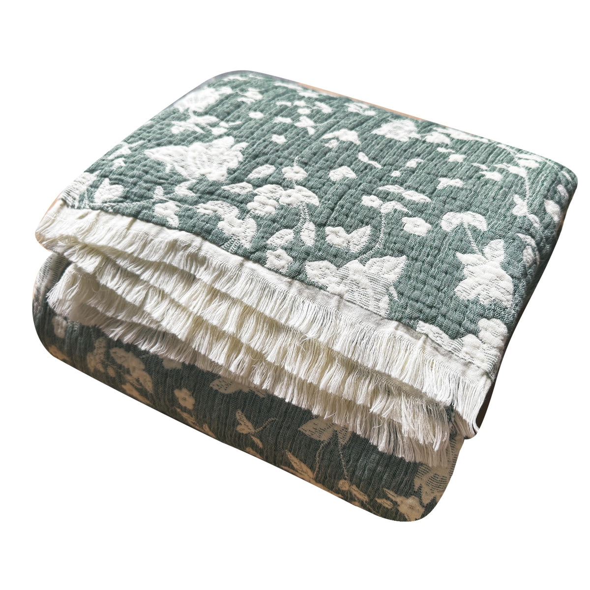 SANACYNA Cotton Muslin Throw Blanket for Adults 6-Layer Gauze Checkerboard