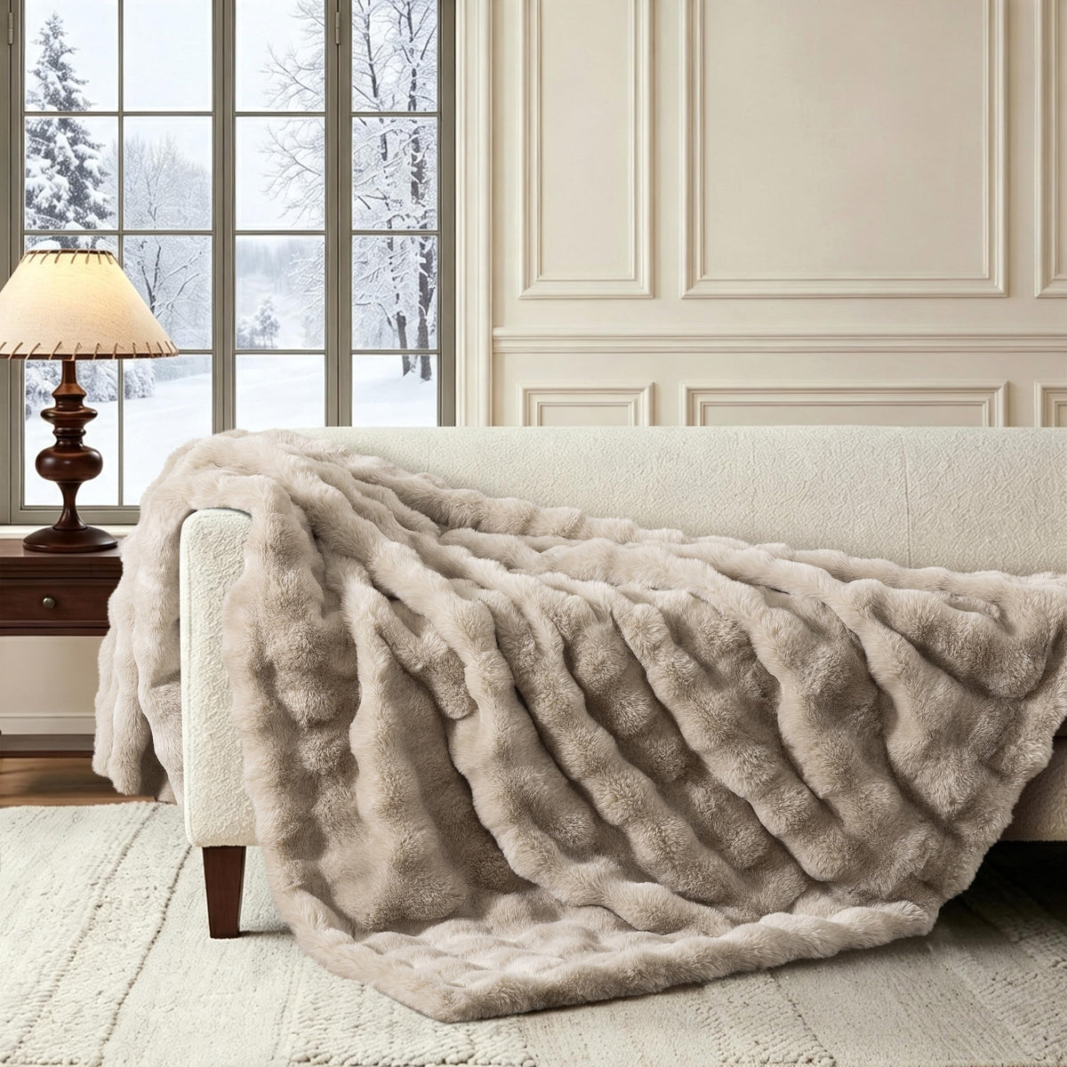 WDCOZY Cheetah Leopard Print Bubble Throw Blanket, Luxury Faux Rabbit Fur Mink Plush Throw for Couch, Sofa and Bed, Soft Fluffy Fuzzy Cozy Blanket for Women, 50x60 inches, Chocolate Brown, 950 GSM