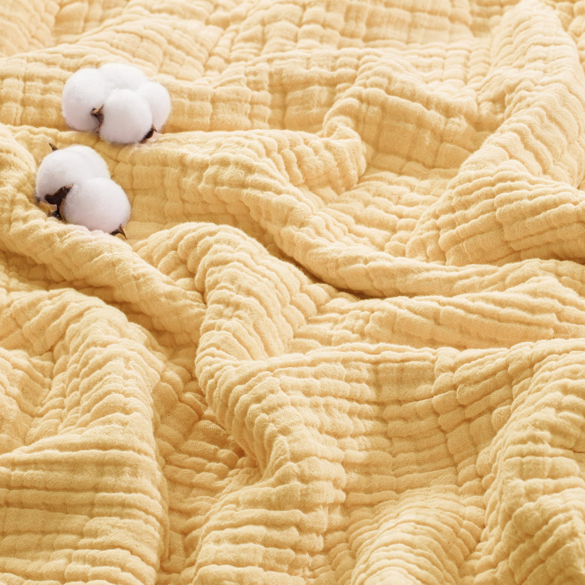 Exclusivo Mezcla 100% Cotton 6-Layer Muslin Throw Blanket, Khaki