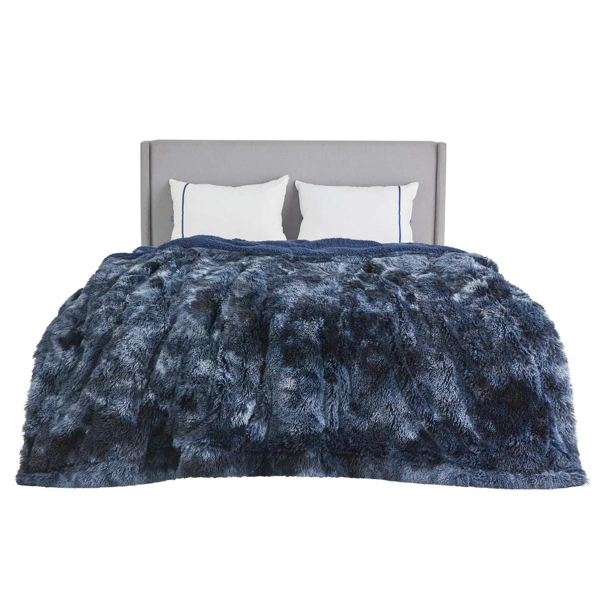 Bedsure Faux Fur Fluffy Fleece Sherpa Blanket Couch Throw Grey 50"x60"