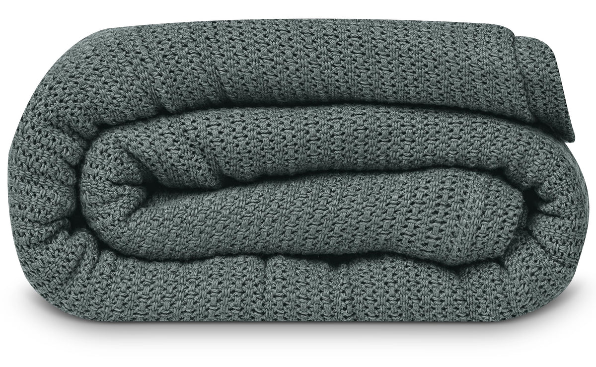Linteum 100% Cotton Open-Cell Leno Weave Blanket — Breathable All Season — Queen 90x90 — Rose
