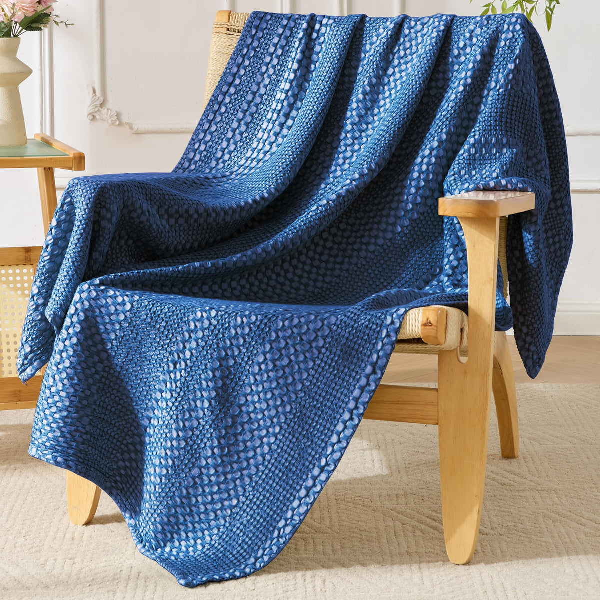 Light Waffle Weave Blanket 45x60, Small Breathable Blanket Throw for Couch