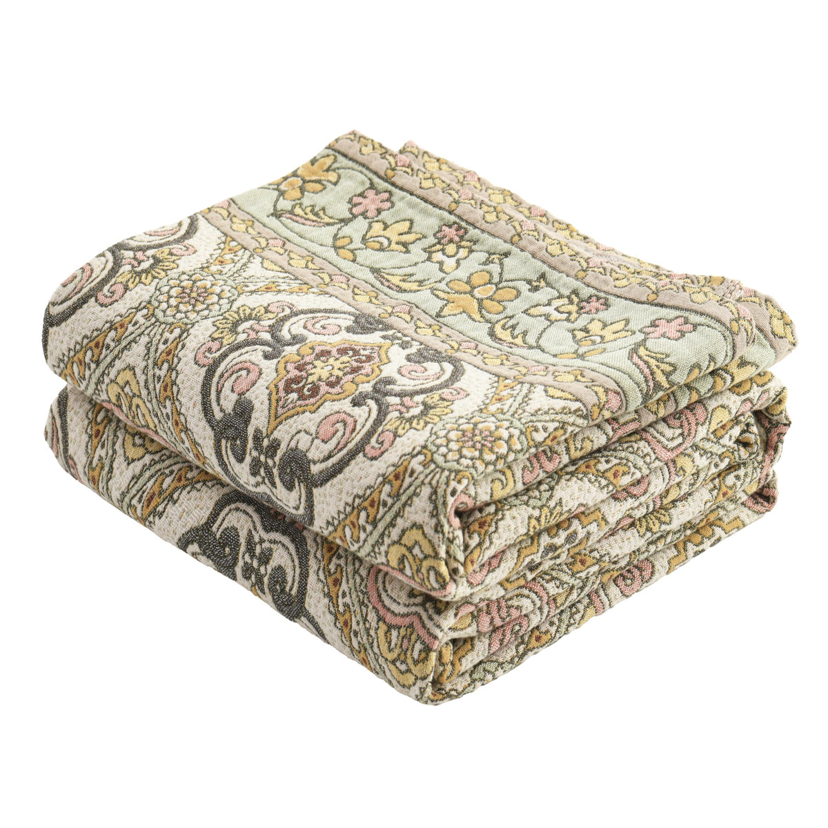 VANJOROY Boho Throw Blanket, 100% Organic Cotton 50x60 for Couch Bed, Beige
