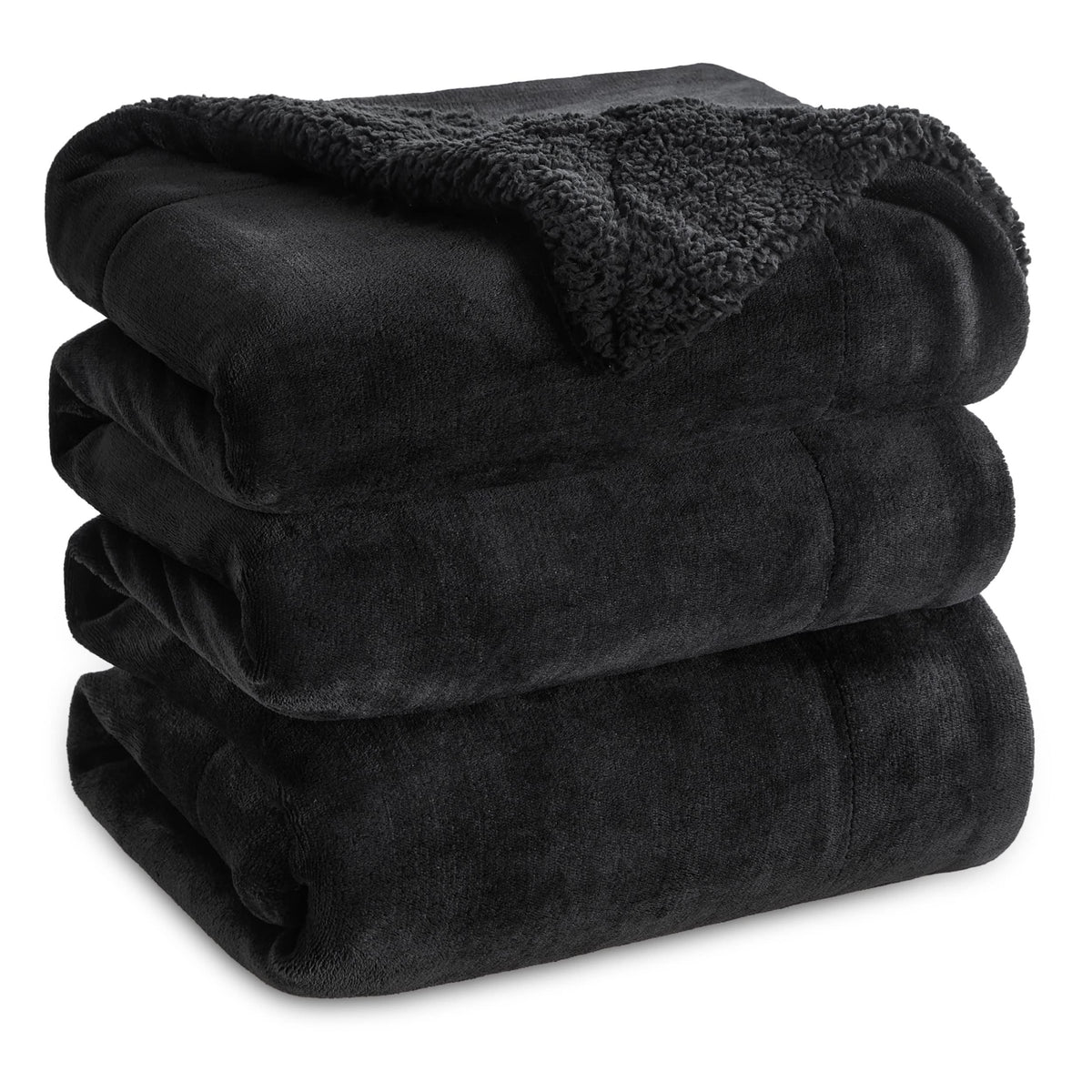 Bedsure GentleSoft Sherpa Fleece Throw Blanket for Couch, Non-Heated, Thick & Warm Cozy Comfort Blanket for Winter Fall, Soft Fuzzy Plush Throw Gifts for Women and Men, Grey, 50x60 Inches