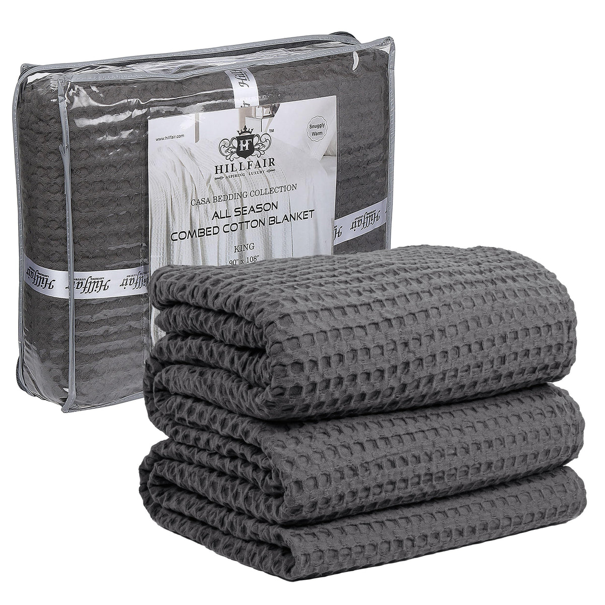 HILLFAIR 100% Combed Cotton Blanket– Twin Size Bed Blankets– Warm Soft All Season Breathable Lightweight Summer Blankets– Waffle Weave Home Decor Bed Blanket- Khaki Twin Bed Cotton Blankets/Bedcovers