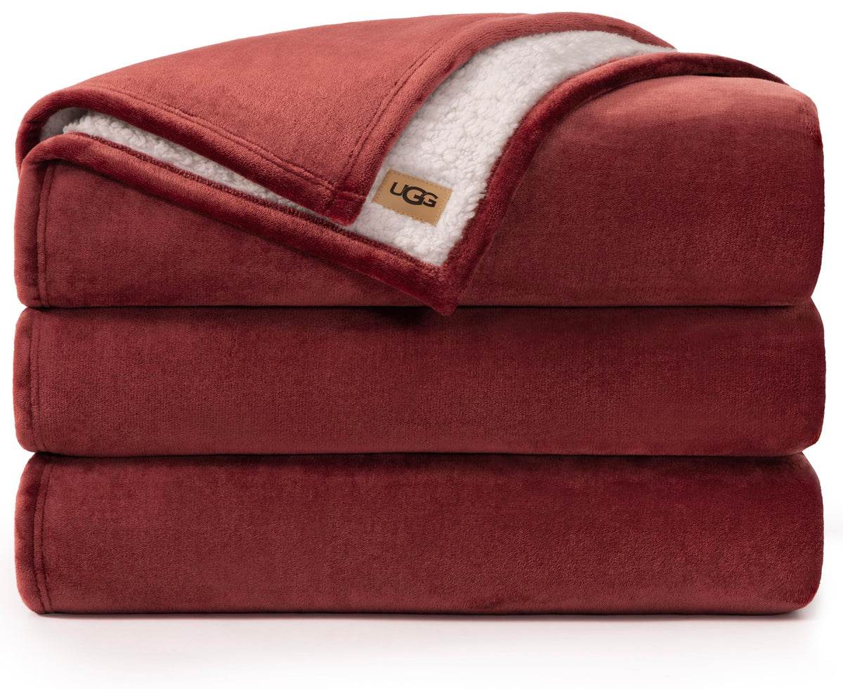 UGG Nita Throw Blanket for Couch, Plush Luxury Fleece, 50" x 70", White