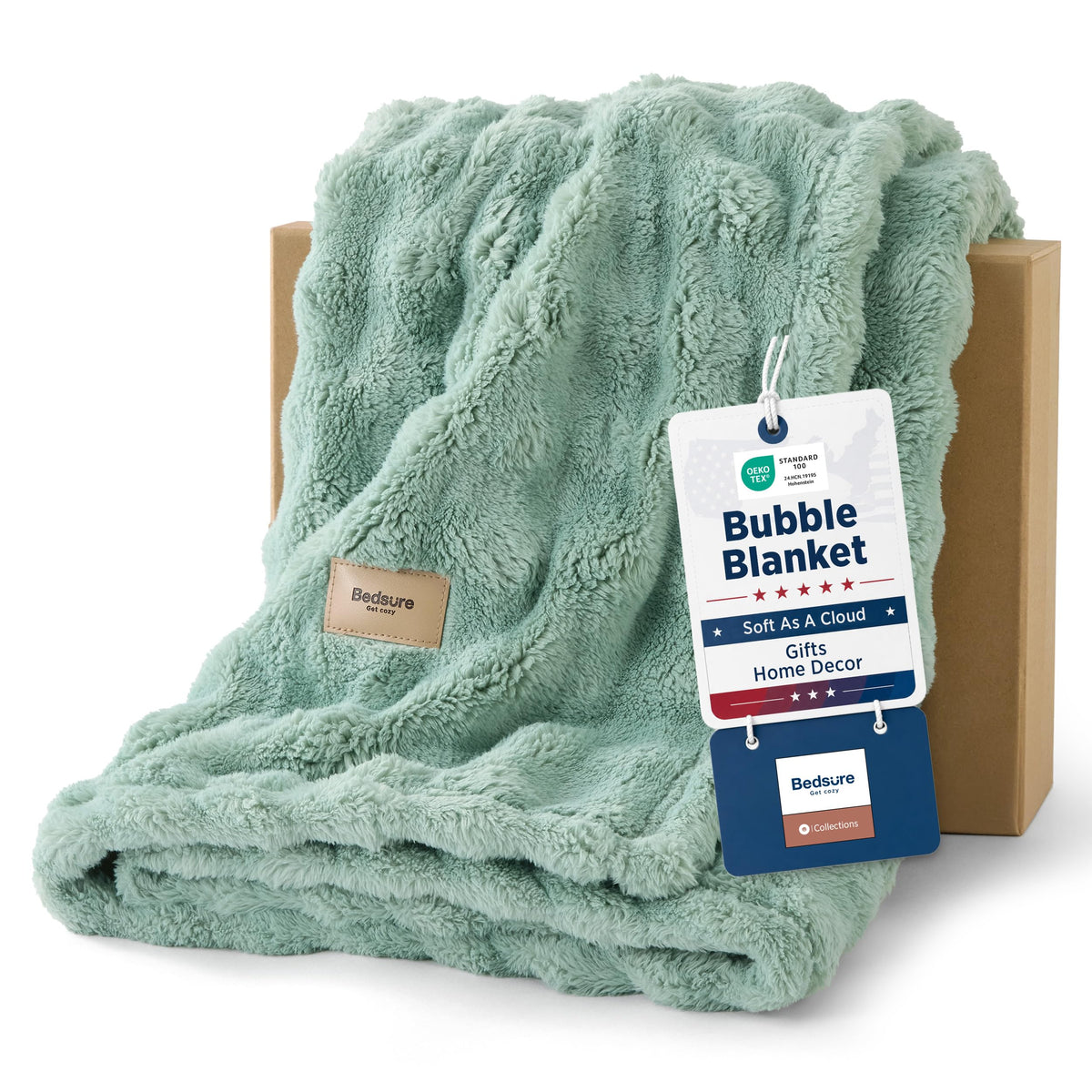 Bedsure Cloud Bubble Soft Throw Blanket, Room Decor Gifts, Pink 50"×60"