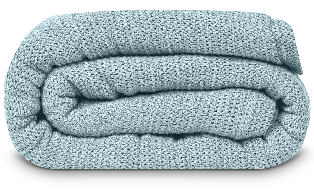 Linteum 100% Cotton Open-Cell Leno Weave Blanket — Breathable All Season — Queen 90x90 — Rose