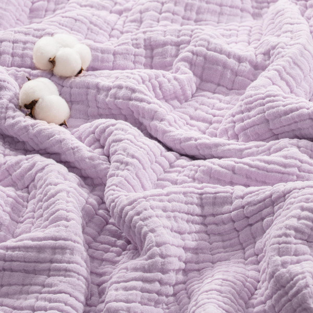 Exclusivo Mezcla 100% Cotton 6-Layer Muslin Throw Blanket, Khaki