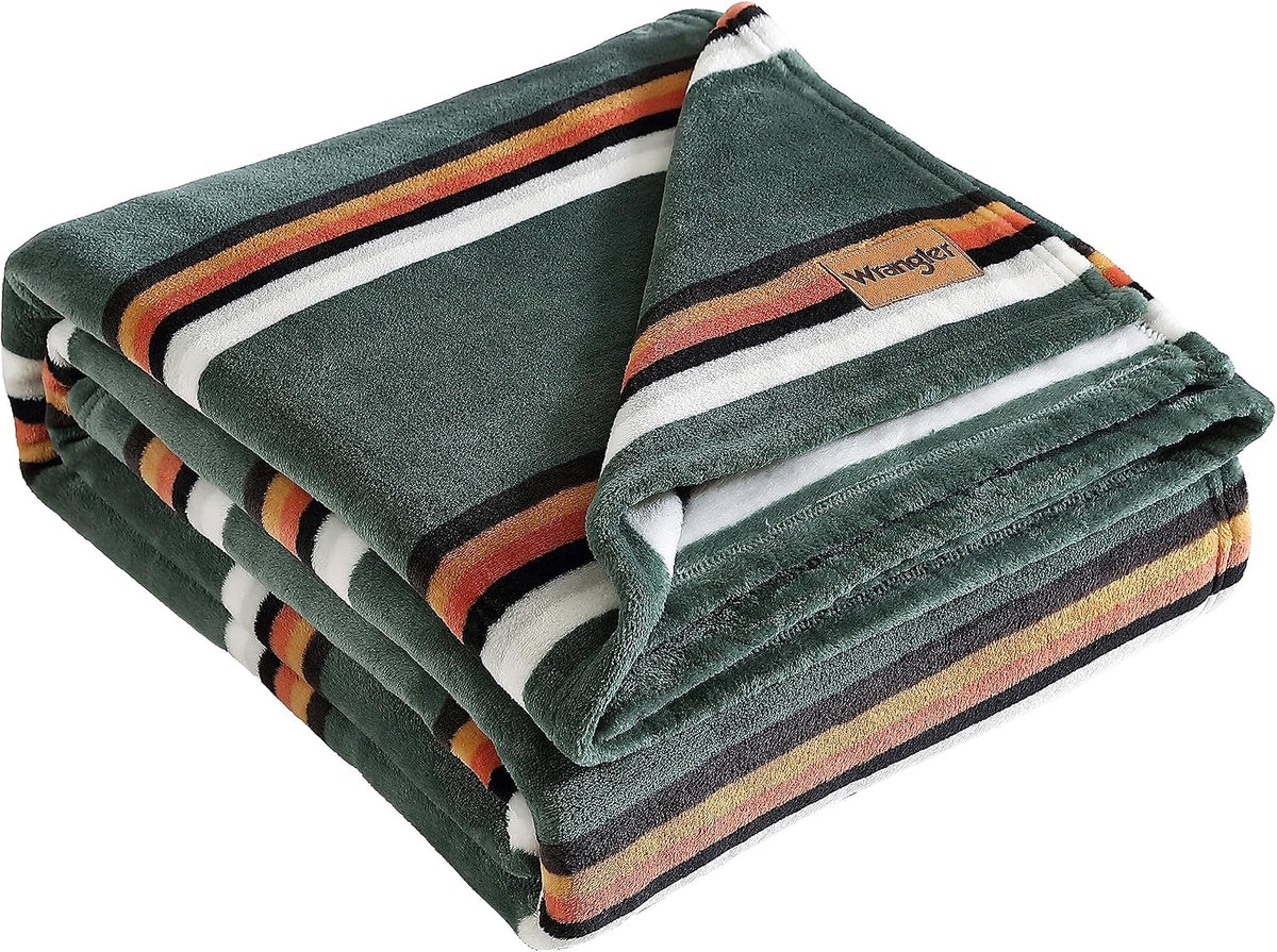 Wrangler - Ultra-Soft Plush Queen Size Blanket for Bed or Couch