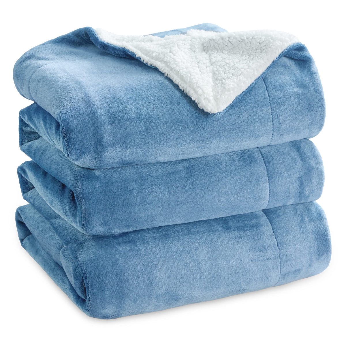 Bedsure GentleSoft Sherpa Fleece Throw Blanket for Couch, Non-Heated, Thick & Warm Cozy Comfort Blanket for Winter Fall, Soft Fuzzy Plush Throw Gifts for Women and Men, Grey, 50x60 Inches