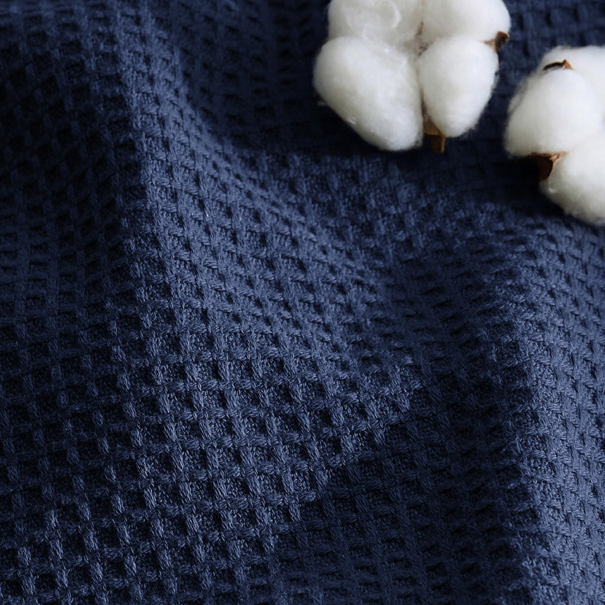 Bedsure GentleSoft 100% Cotton Blanket Queen Size for Summer - Breathable Lightweight and Soft, Basket Waffle Weave Woven Aesthetic Blankets for Women Gift, Home Decor, Olive Green, 90x90 inches