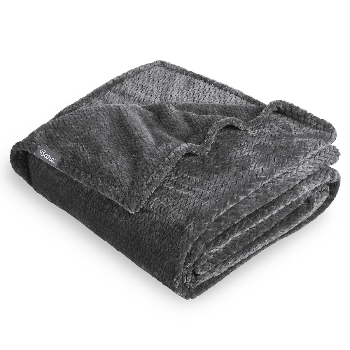 Bare Home Fleece Blanket Luxury Microplush (Full/Queen, Grey)