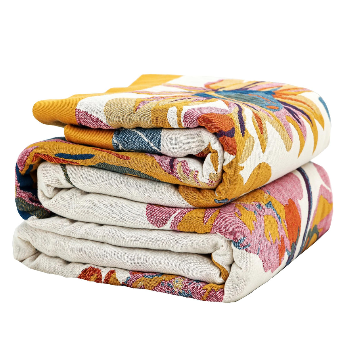 VANJOROY Boho Throw Blanket, 100% Organic Cotton 50x60 for Couch Bed, Beige