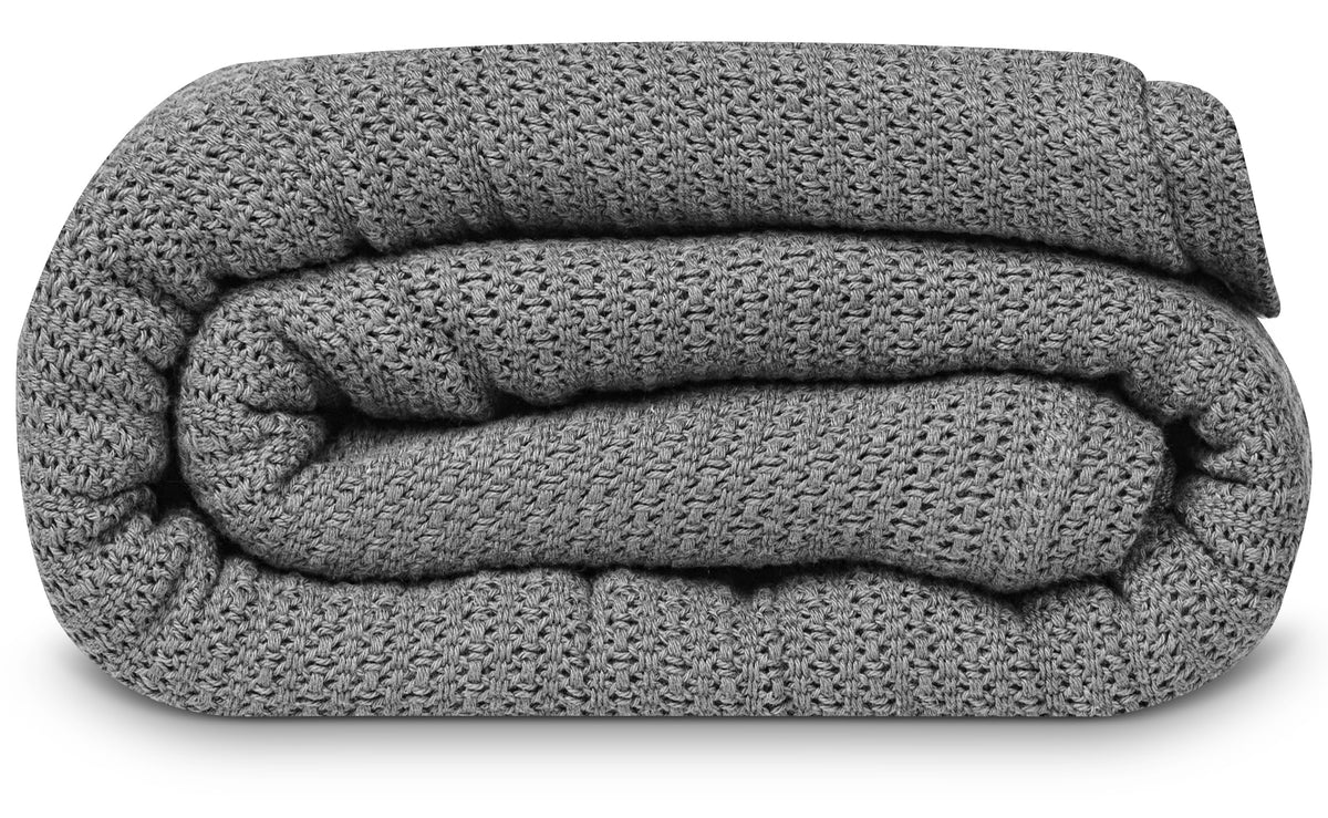 Linteum 100% Cotton Open-Cell Leno Weave Blanket — Breathable All Season — Queen 90x90 — Rose