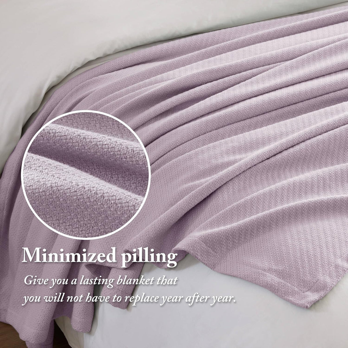 Madison Park Liquid Cotton Blanket All Season for Summer, King, Lilac