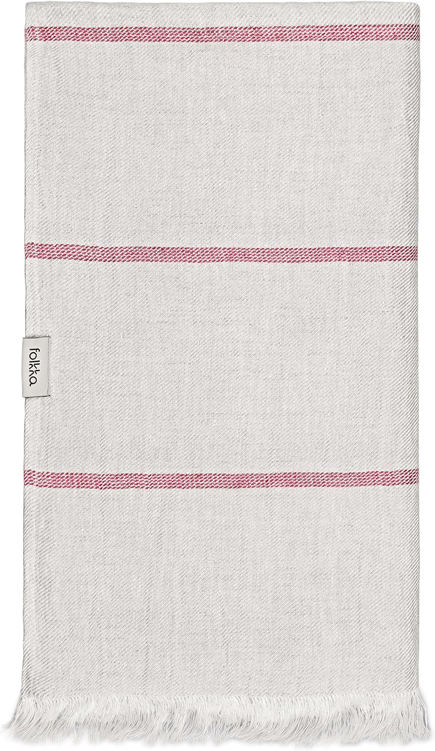 Eden 100% Linen Blanket – Premium European Woven Throw – Extra Large 45x78 in – Multi-Purpose Beach Towel, Sofa Throw, Summer Blanket – Lightweight, Softened, Striped – Made in Europe (Ecru/Brown)