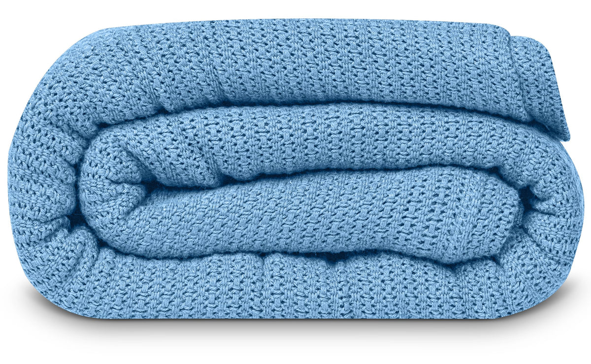 Linteum 100% Cotton Open-Cell Leno Weave Blanket — Breathable All Season — Queen 90x90 — Rose