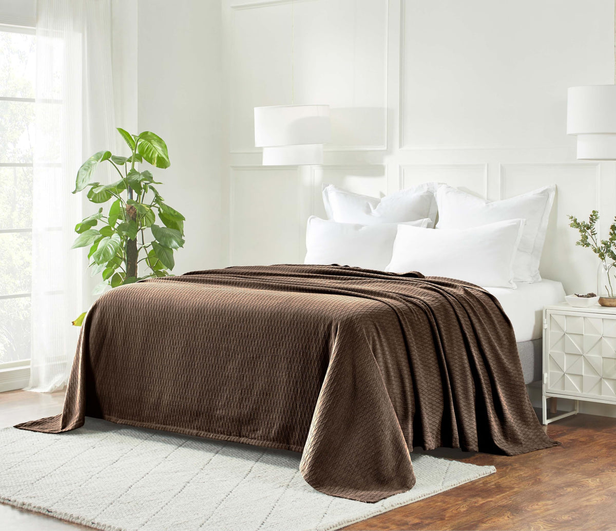 SUPERIOR Cotton Blanket, Lightweight, Breathable Bedding, King, Aqua