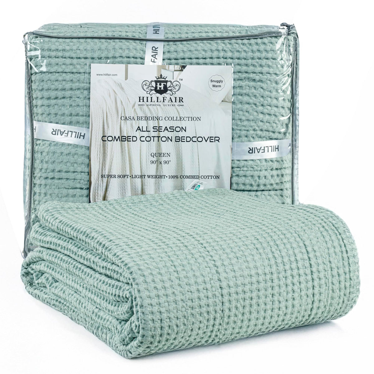 HILLFAIR 100% Combed Cotton Blanket– Twin Size Bed Blankets– Warm Soft All Season Breathable Lightweight Summer Blankets– Waffle Weave Home Decor Bed Blanket- Khaki Twin Bed Cotton Blankets/Bedcovers