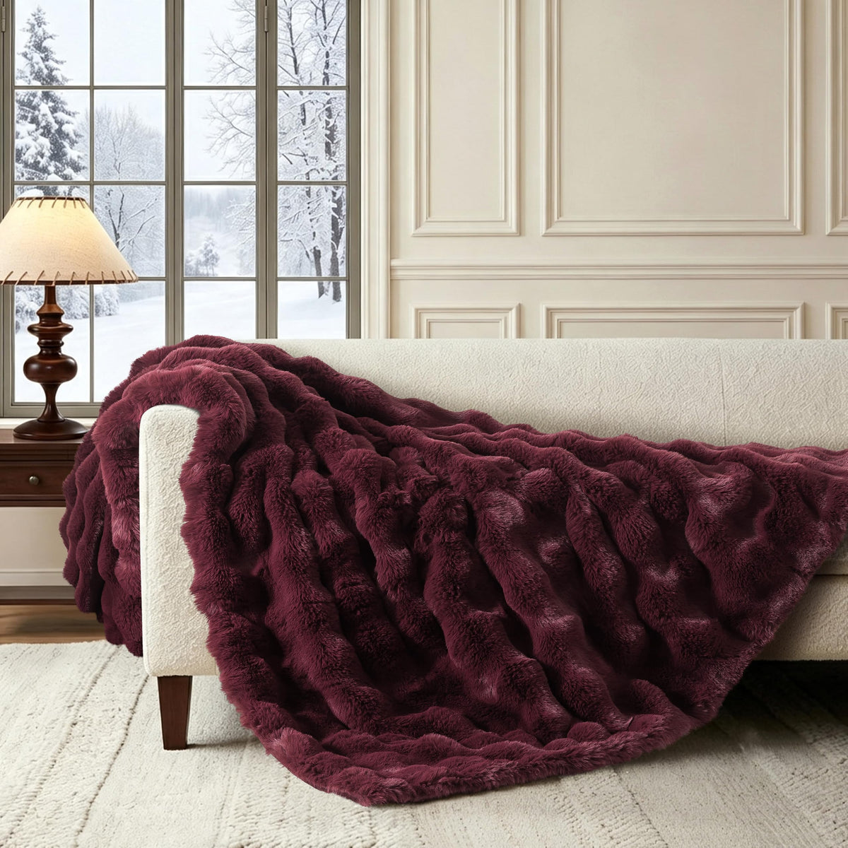WDCOZY Cheetah Leopard Print Bubble Throw Blanket, Luxury Faux Rabbit Fur Mink Plush Throw for Couch, Sofa and Bed, Soft Fluffy Fuzzy Cozy Blanket for Women, 50x60 inches, Chocolate Brown, 950 GSM
